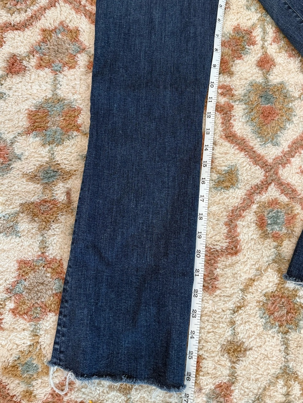 MOTHER The Hustler Fray Jeans | Size 24 | High Rise Button Fly | 26.5” Inseam - Picture 4 of 4